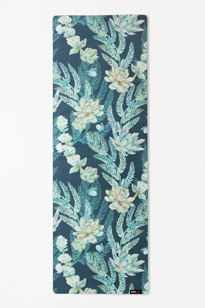 Vegan Suede Yoga Mat - Flourishing Foliage | POPFLEX