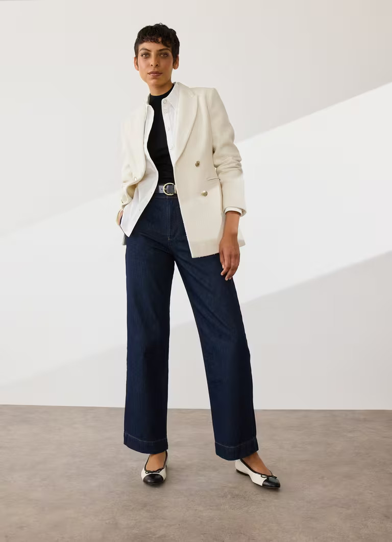 Mariner Cream Tweed Double Breasted Jacket | L.K. Bennett (UK)