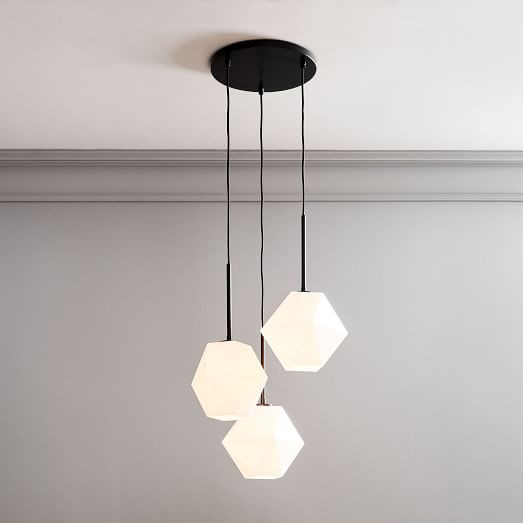Sculptural 3-Light Faceted Chandelier | West Elm (US)
