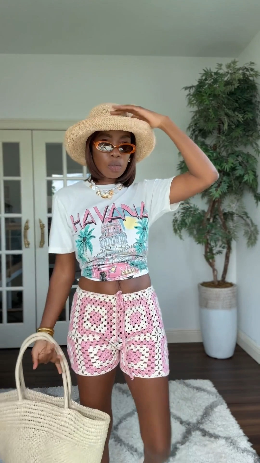 Crochet shorts and graphic t-shirt 

#LTKTravel #LTKStyleTip #LTKSummerEdit