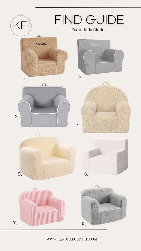 If you want to get your small child a cute little chair to sit in but the thought of one of the Paw Patrol members or Elmo screaming at you in neon in your otherwise aesthetic living room has you cringing like me, this is the post for you. 😀

I love a bougie kids item and these foam kids chairs are sophisticated, elegant and easy to look at while still being toddler friendly. I have rounded up some of the chicest foam kids chairs for you at multiple price points so you can save the vibe while still giving your kiddo a comfy spot to chill. Note that my Amazon links aren’t working right now, so check my website for the Amazon finds! Kendrafoundit.com  

#kidschair #kidschairs #kidshomedecor #kidsdecor #homedecor #aesthetickidsdecor #aesthetickidsroom #homedecorinspo #homedecorations #homedecors #homedecorlove #styleyourhome #homestylinginspo #potterybarnchair #potterybarndecor #potterybarnvibes Kids Chair, Kids Decor, Kids Room Decor, Kids Home Decor, Kids Foam Chair, Kids Chairs, Pottery Barn Chair, Pottery Barn Kids, Pottery Barn Kids Chair 

#LTKhome #LTKfamily #LTKkids