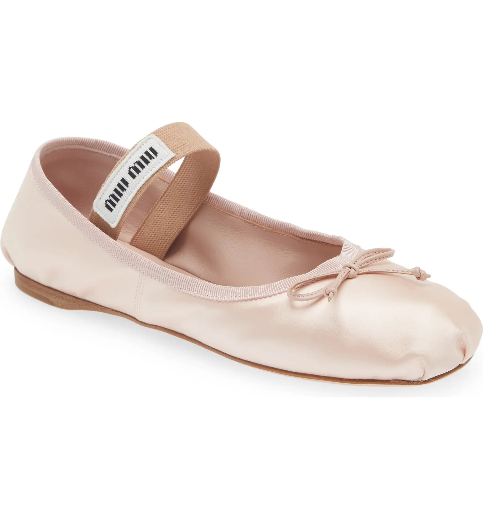 Miu Miu Logo Strap Ballet Flat (Women) | Nordstrom | Nordstrom