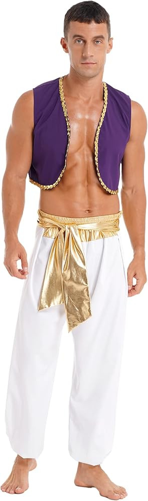Men's Adult Arabian Prince Street Rat Costume Halloween Party Club Stage Performance Outfits | Amazon (US)