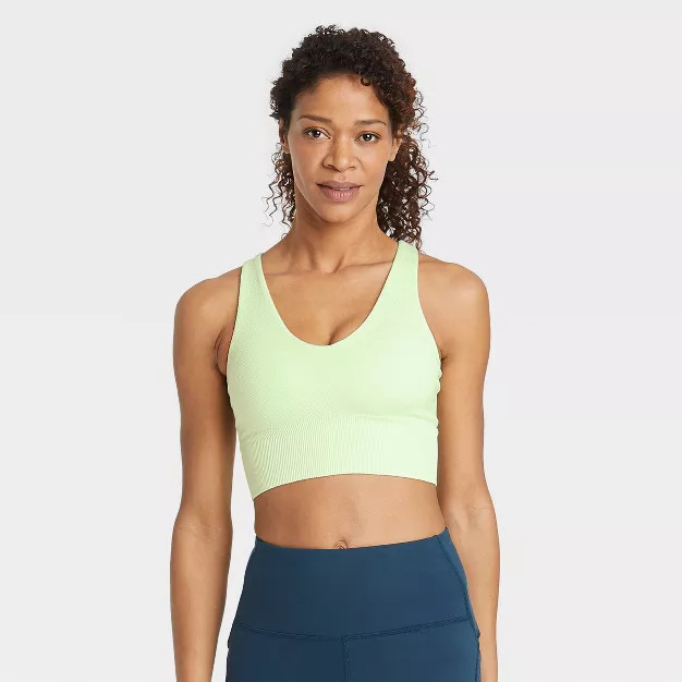 Women's Medium Support V-Neck Seamless Bra - All in Motion™ | Target