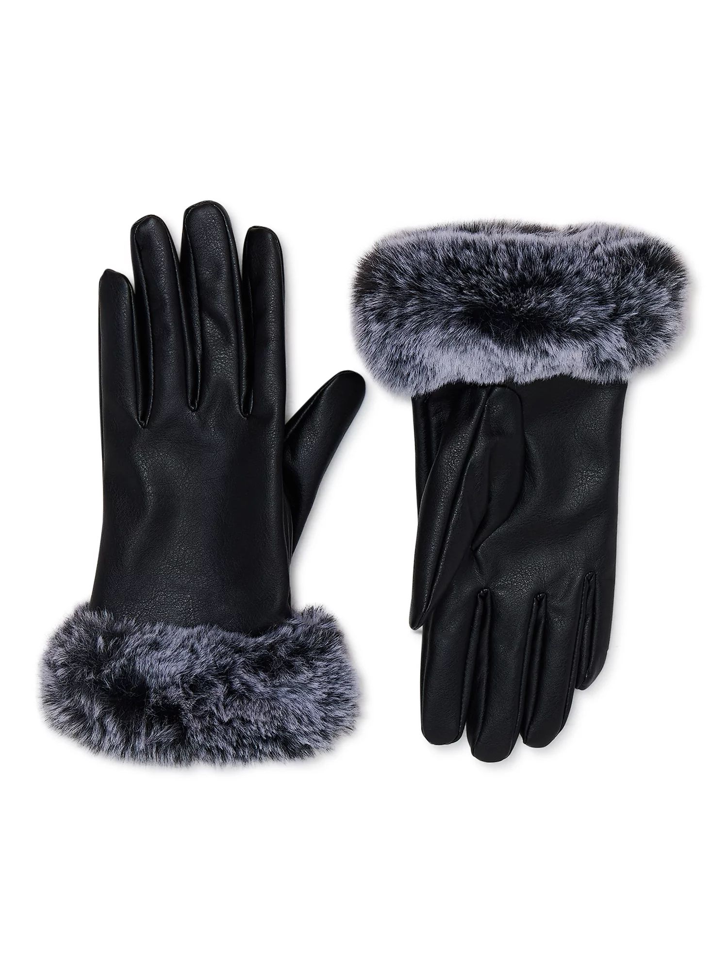 Time and Tru Women's Gloves with Faux Fur Cuff | Walmart (US)