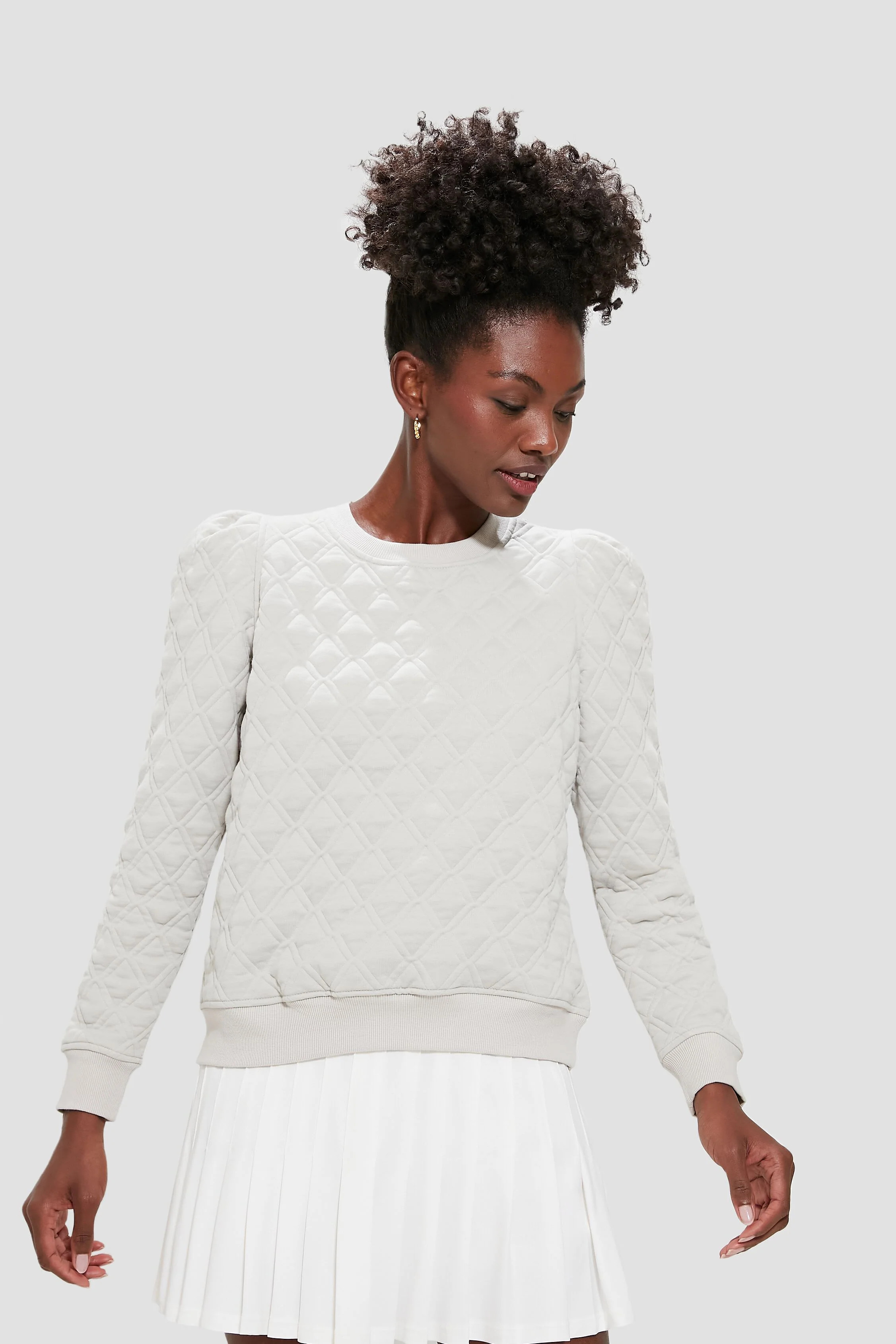 Gray Puff Sleeve Campbell Pullover | Tuckernuck (US)