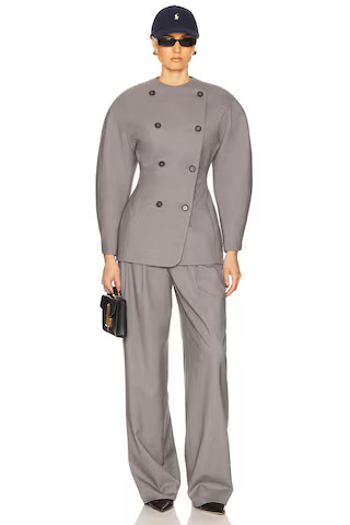 The Curvilinear Blazer in Charcoal | Revolve Clothing (Global)