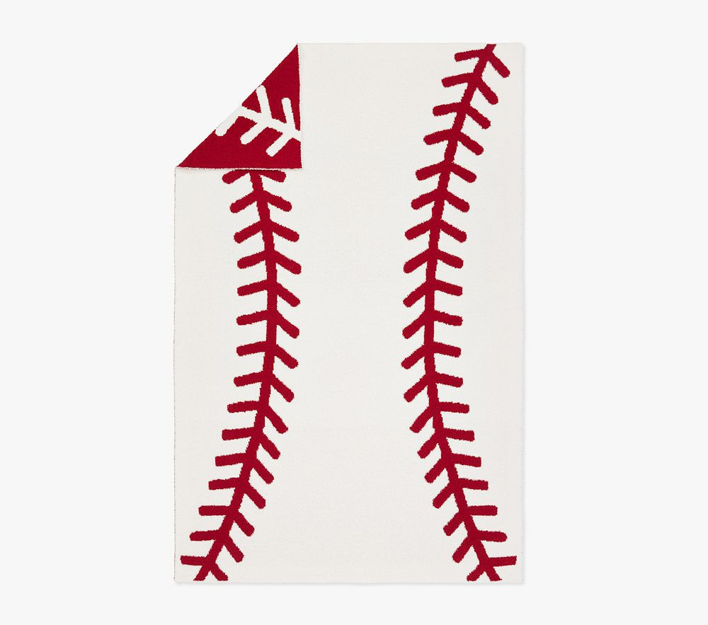 Baseball Fuzzy Kid Throw, Multi | Pottery Barn Kids