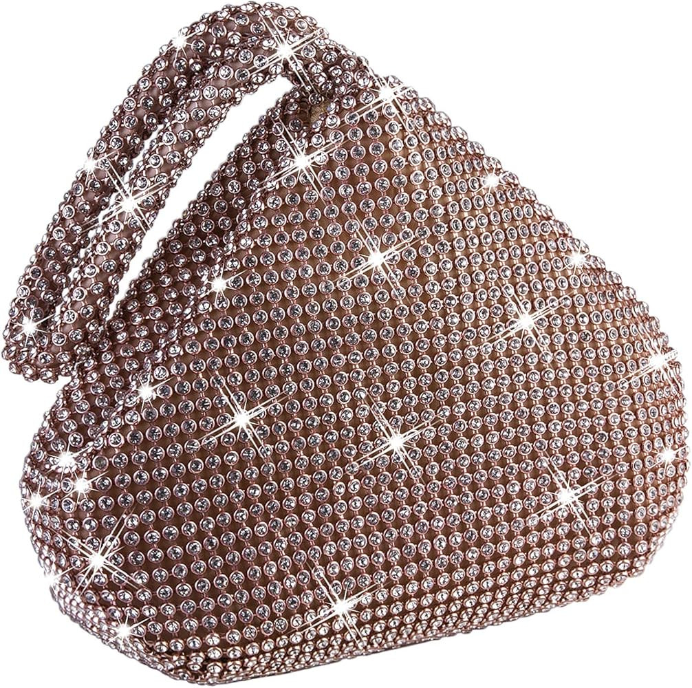 CROWN GUIDE Women Rhinestone Crystal Evening Clutch Bag With Wristlet Wedding Prom Party Purse Handb | Amazon (US)