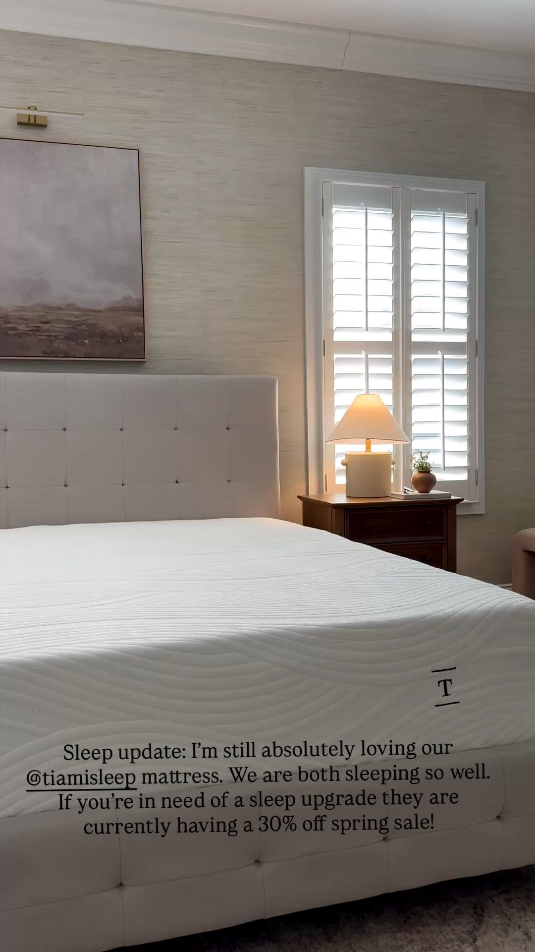 Absolutely loving our new mattress. Highly recommend if you’re in need of a sleep upgrade! @tiamisleep #ad #sponsored
