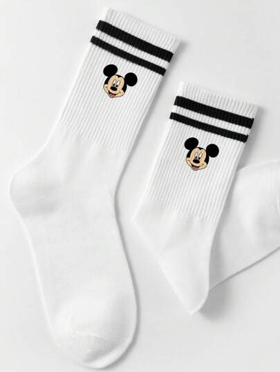 1 Pair Unisex Dual Stripe Mid-Calf Socks, Odor-Resistant, Moisture-Wicking, Casual, Versatile Sui... | SHEIN