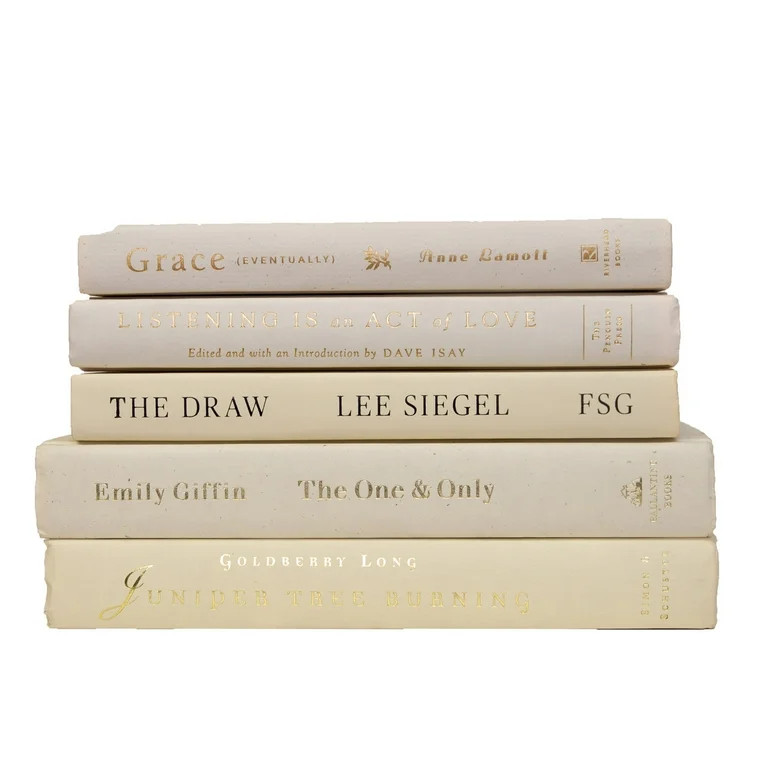 Pen & Willow Cream Decorative Books - Real, shelf-ready book stacks for bookshelves, coffee table... | Walmart (US)