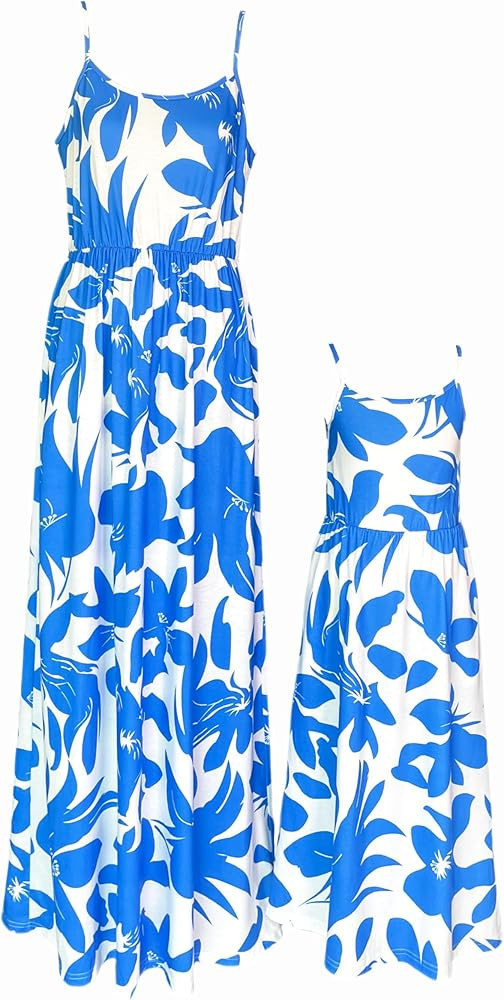 Mommy and Me Matching Dresses Summer Spaghetti Strap Floral Beach Mother Daughter Maxi Dresses wi... | Amazon (US)