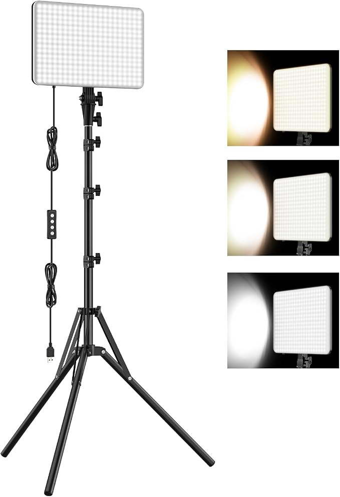 1-Pack LED Video Lighting Kit, Anautin 15W/1700Lux Photography Lighting with Tripod Stand, 2500-8... | Amazon (US)