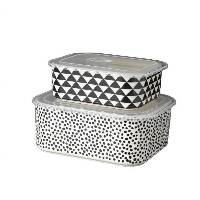 Thyme & Table 4-Piece Rectangle Ceramic Baking Dish & Lid Set - Dot - Walmart.com | Walmart (US)