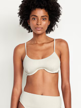 Ribbed Underwire Bikini Swim Top | Old Navy (US)
