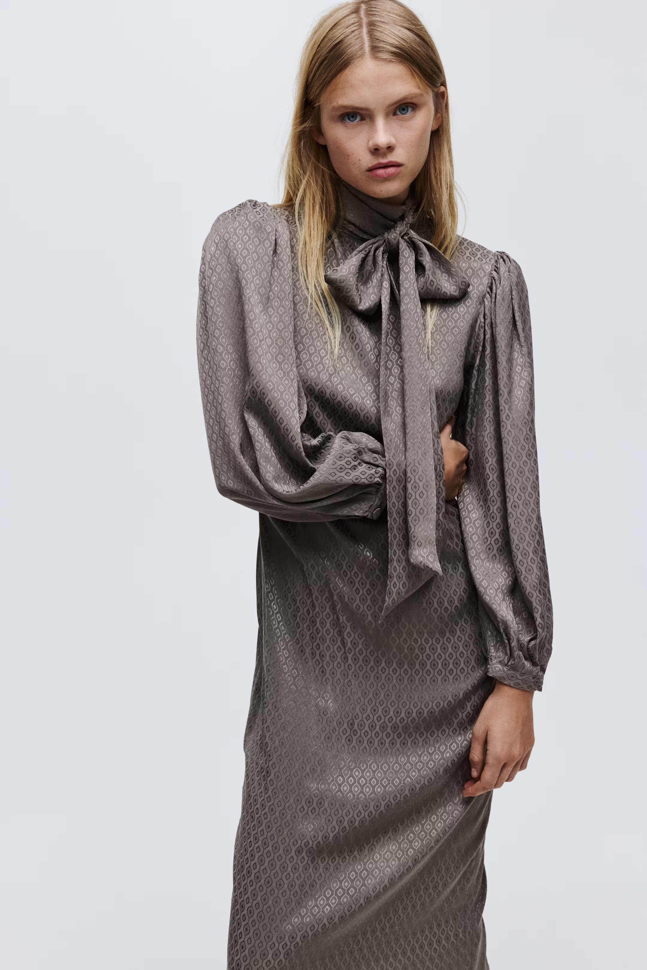 Tie-Neck Satin Dress | H&M (US + CA)