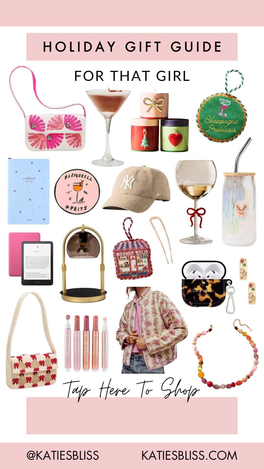 Holiday gift guide for that girl 💖
Amazon + Target + Anthro finds for the gals! ✨

Anthropologie. Icon glasses. Candle. Beaded bag. Candle warmer. Tarte. Kate spade. Kindle. Beaded necklace. Wine glass. Trendy. 

#LTKGiftGuide #LTKHoliday #LTKFindsUnder100