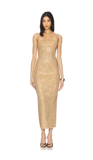 Boa Dress in Iridescent Gold | Revolve Clothing (Global)