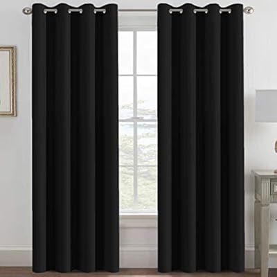 100% Blackout Curtains for Bedroom Thermal Insulated Light Blocking Curtain 84 Inch Long Grommet ... | Amazon (US)