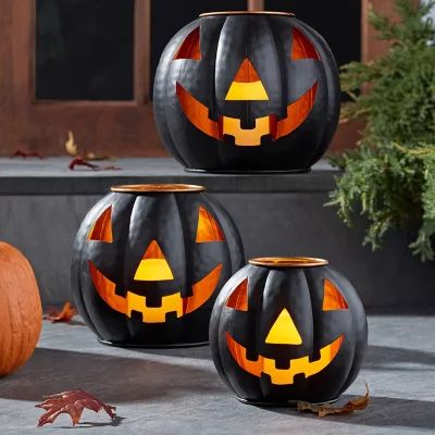 Member's Mark Pre-Lit Black Metal Jack-O-Lantern Set | Sam's Club