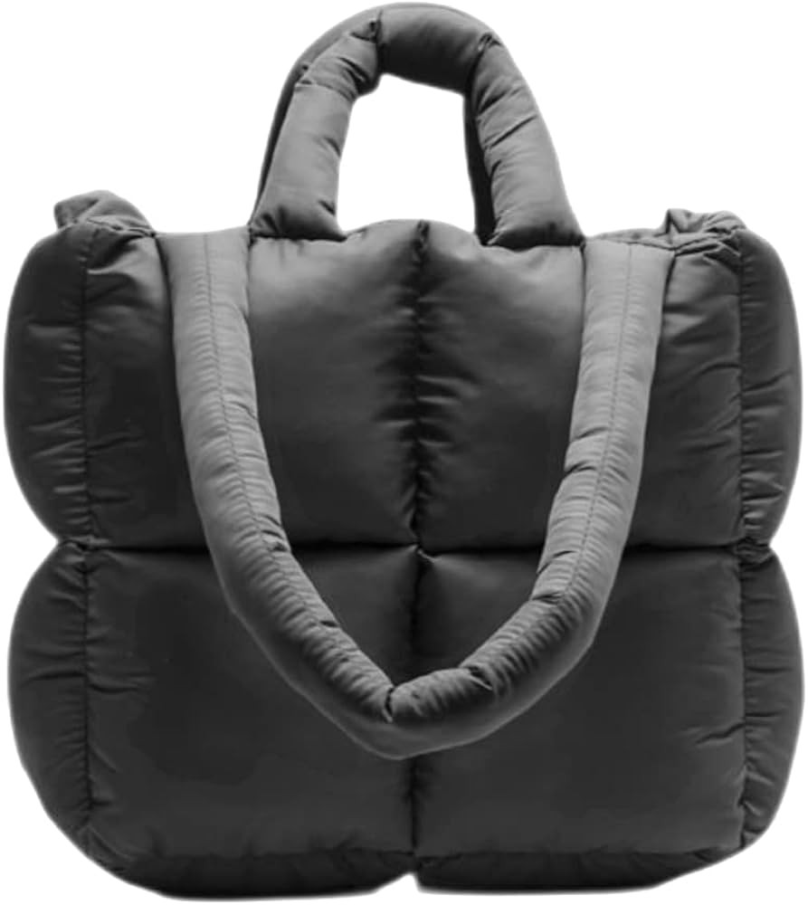 Women Padded Shoulder Bag Luxury Check Tote Bag Soft Pillow Handbag Quilted Puffy High Capacity U... | Amazon (US)