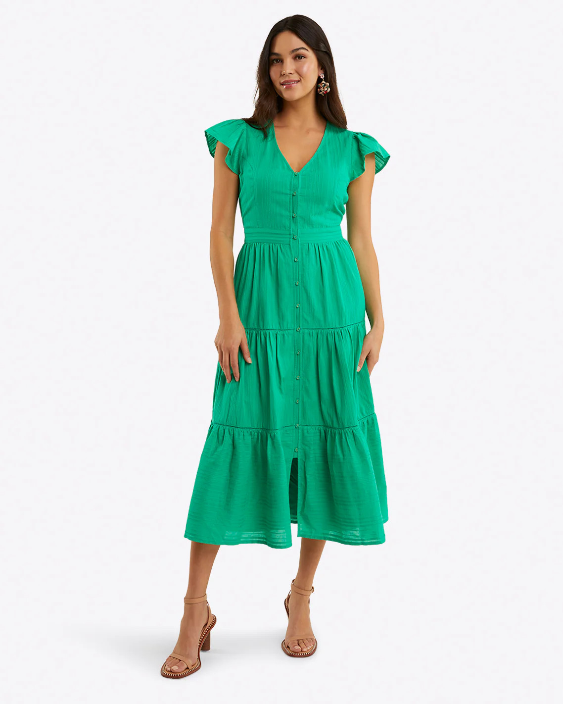 Lainey Midi Dress in Cotton Dobby | Draper James (US)