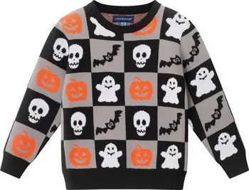 Kids' Halloween Jacquard Cotton Crewneck Sweater | Nordstrom