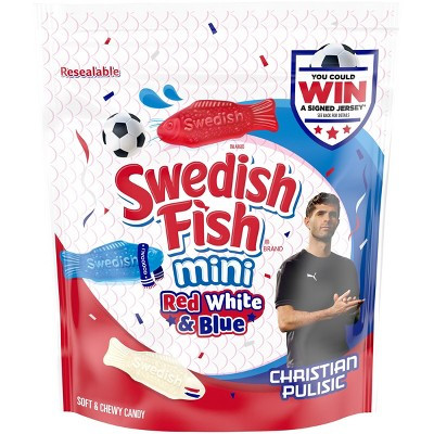 Swedish Fish Mini Red, White & Blue Soft & Chewy Gummy Bulk Candy - 1.8lb | Target