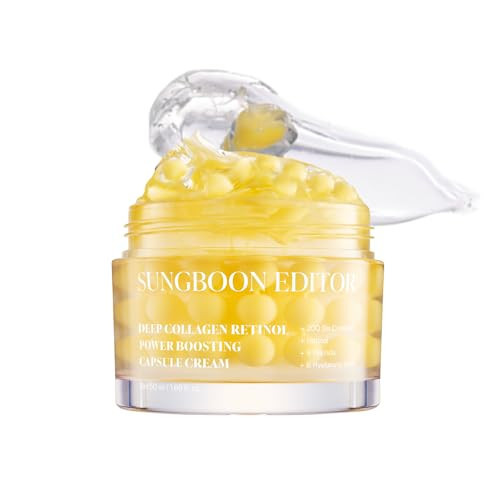 SUNGBOON EDITOR Deep Collagen Retinol Power Boosting Capsule Cream | Microneedling, White Spicules, Skin Firming, Hydration for Dry Skin, Wrinkles, Face Moisturizer, Retinol Cream for Face, 1.69 fl.oz | Amazon (US)