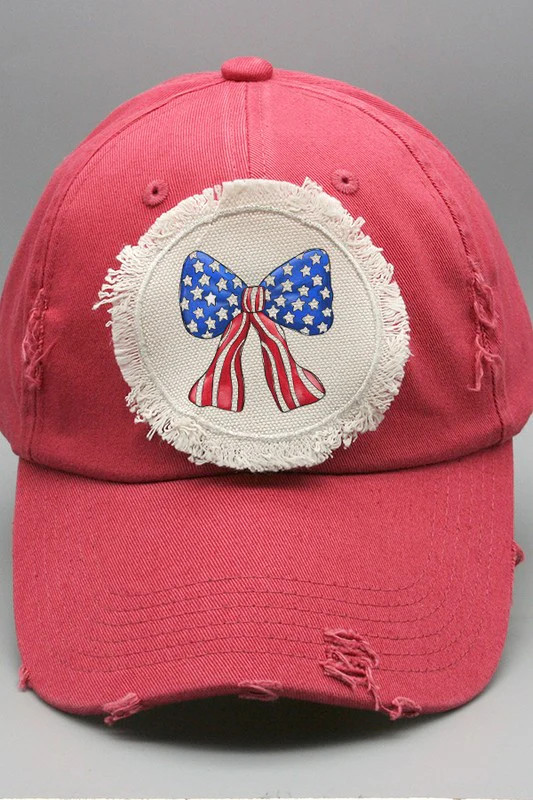 Patriotic American USA Bow Hat | Casual Chic Boutique