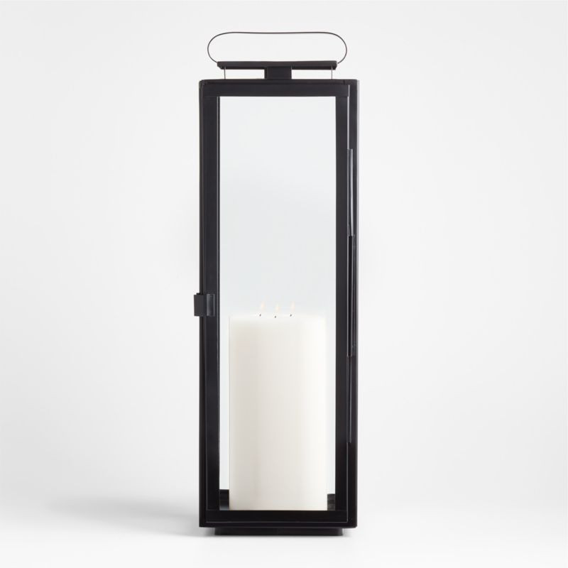 Walker Black Metal Candle Lantern 30.25" + Reviews | Crate & Barrel | Crate & Barrel