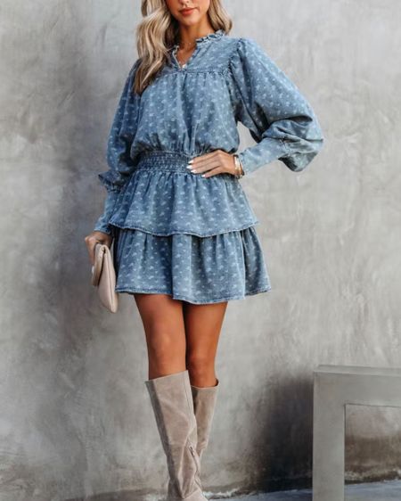 Cute dress 25% off with code: WISH25 perfect with knee high boots or western boots. 

#LTKGiftGuide #LTKunder100 #LTKstyletip
