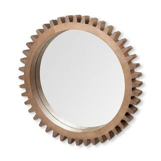 Mercana Medium Round Brown Casual Mirror (35.0 in. H x 35.0 in. W) | The Home Depot