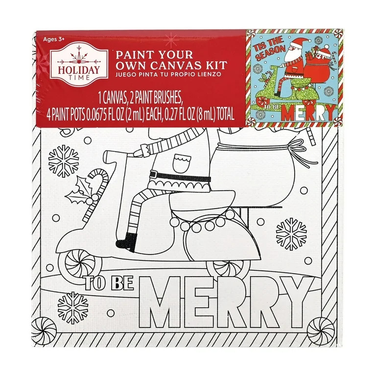 Holiday Time Paint Your Own Canvas - Tis The Season To Be Merry Art Kits - Walmart.com | Walmart (US)