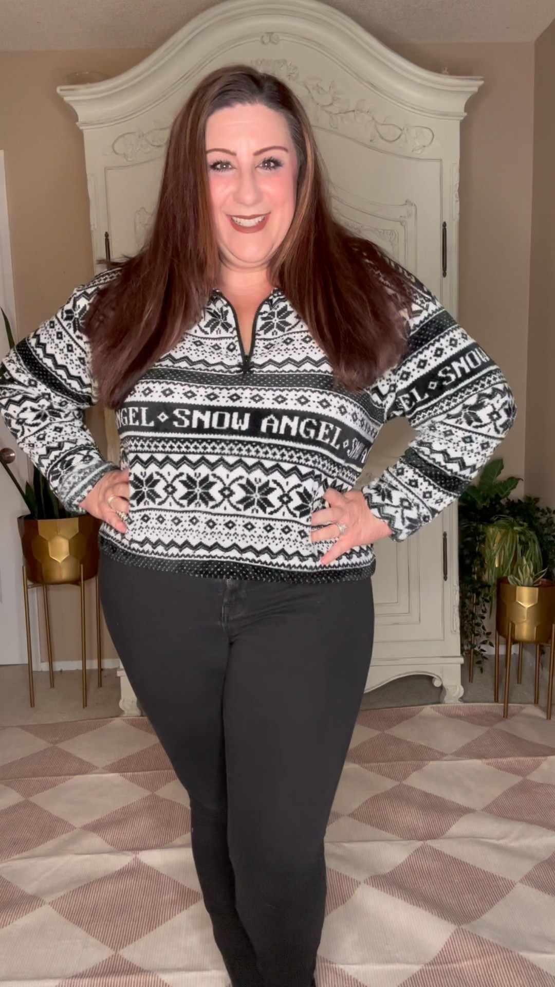 $12 for this pullover is such a deal! This fleece top has an elastic waist to keep it in place & it’s ultra soft. The gorgeous print is giving expensive brand vibes but at a fraction of the price. The snowflake ❄️ zipper pull is the cherry 🍒 on top. I’m wearing an XXL 20. 

Comment “ snow “ to get the 🔗 or ✅ my LTK.



#plussizefinds #plussizestyle #plussizeoutterwear #plussizeinspo #plussizefashion #ootd #plussizecasual #cozyandcasual #winterfashion #winterstyle #walmartstyle #walmartfashion #midsizestyle #holidayoutfit #Christmassweater 

#LTKHoliday #LTKPlusSize #LTKMidsize