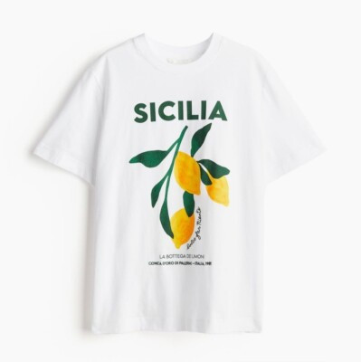 H&M White Sicilia Lemon Tshirt S 10 Bnwt  | eBay | eBay UK