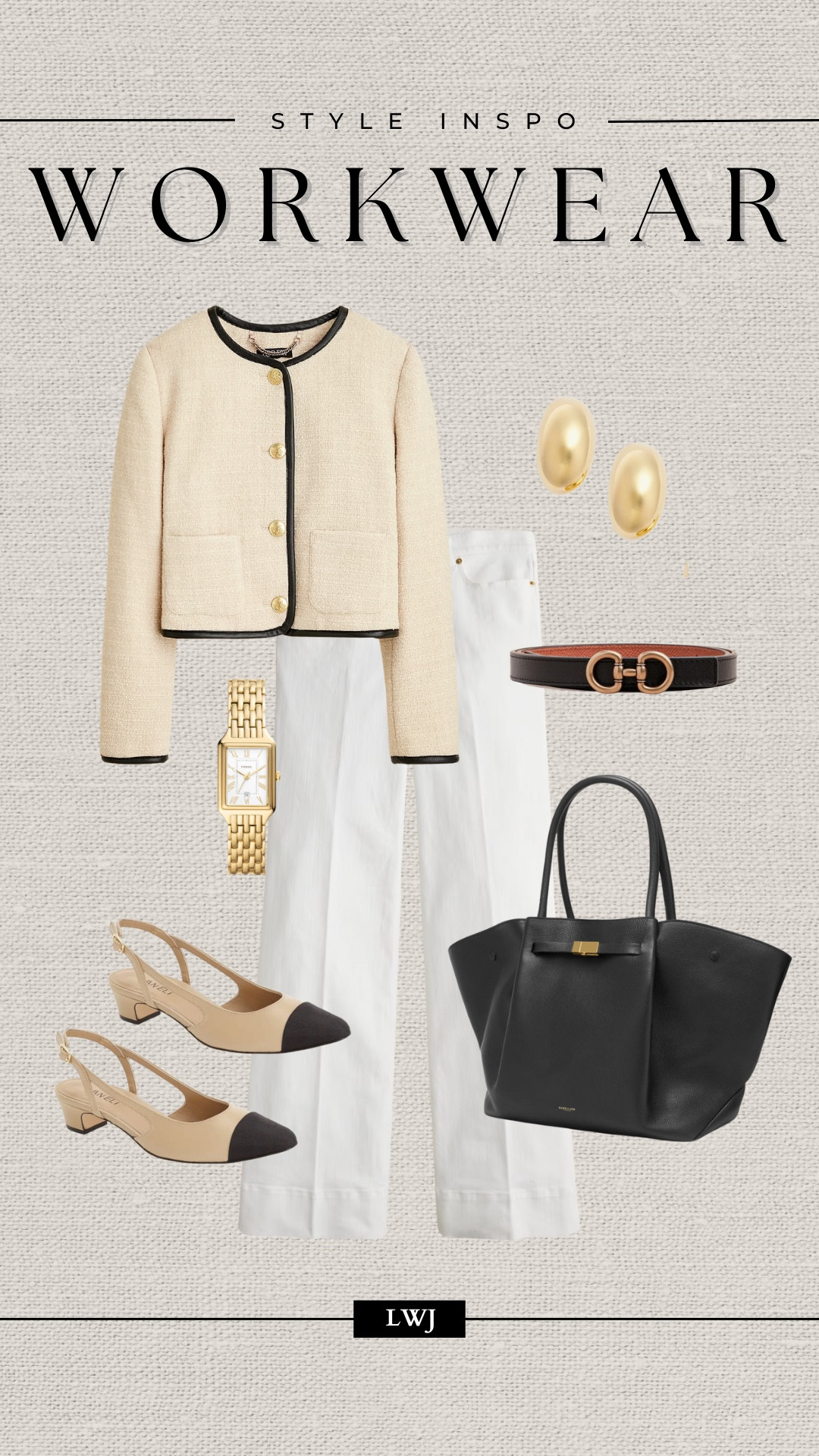 Style inspo: spring workwear 

Cardigan / white jeans / wide leg jeans / slingbacks / cap toe / leather tote bag / belt / gold watch / elevated style / classic style 

#LTKSeasonal #LTKStyleTip