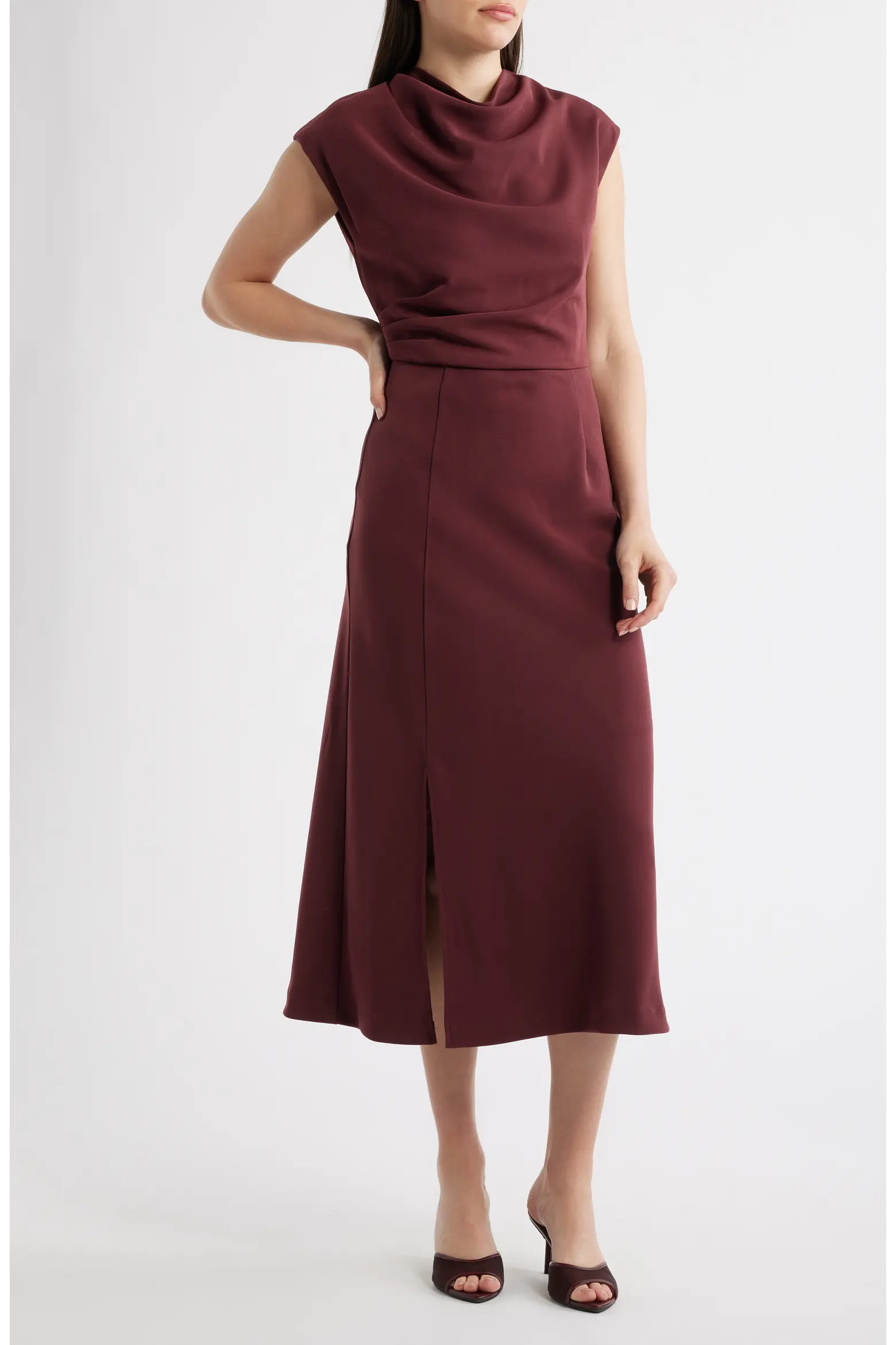Julia Jordan Cowl Neck Midi Dress (Women) | Nordstrom | Nordstrom