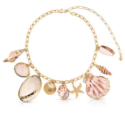 Private Island 18k Gold Plated Assorted Shell Necklace - Ettika Gold | Target