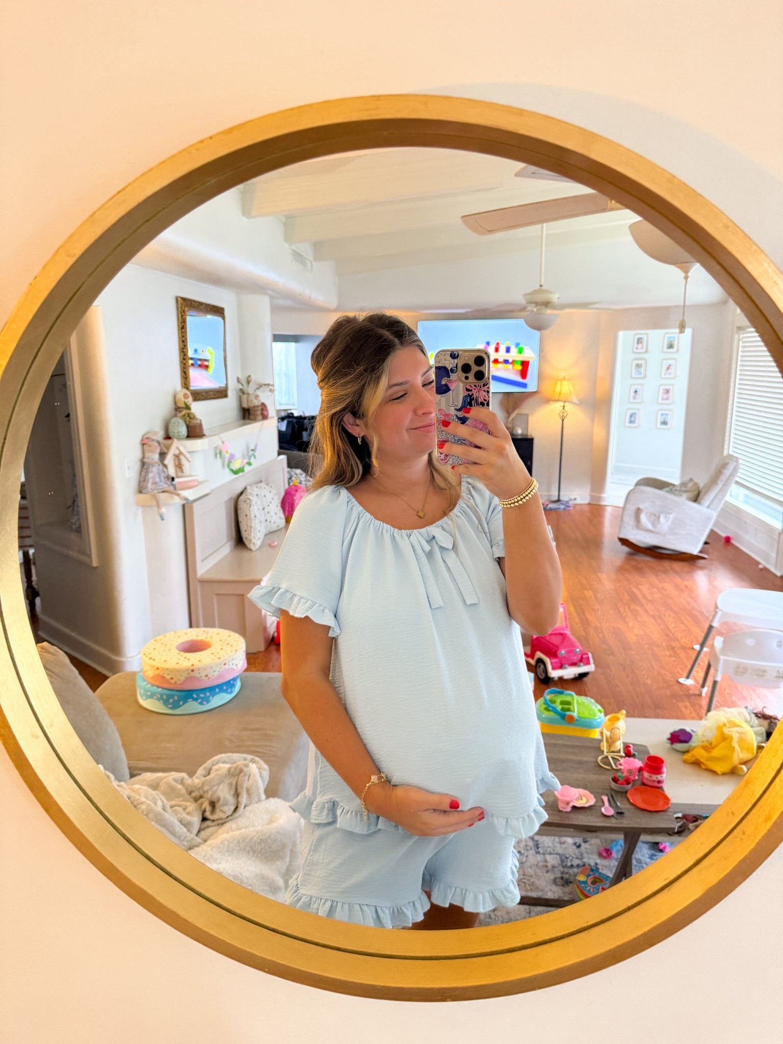 Comfy pajama / loungewear set that is great for maternity bump too! 🩵

#LTKSaleAlert #LTKBump #LTKootd