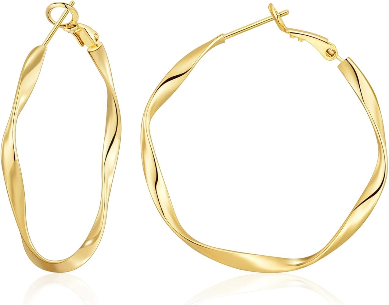 OOOPEL Gold Hoops Earrings for Women, Big 925 Sterling Silver Hoop Earrings Lightweight Hypoaller... | Amazon (CA)