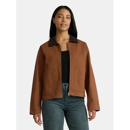 Madden NYC Women's Cotton Canvas Utility Jacket, Sizes XXS-XXL | Walmart (US)