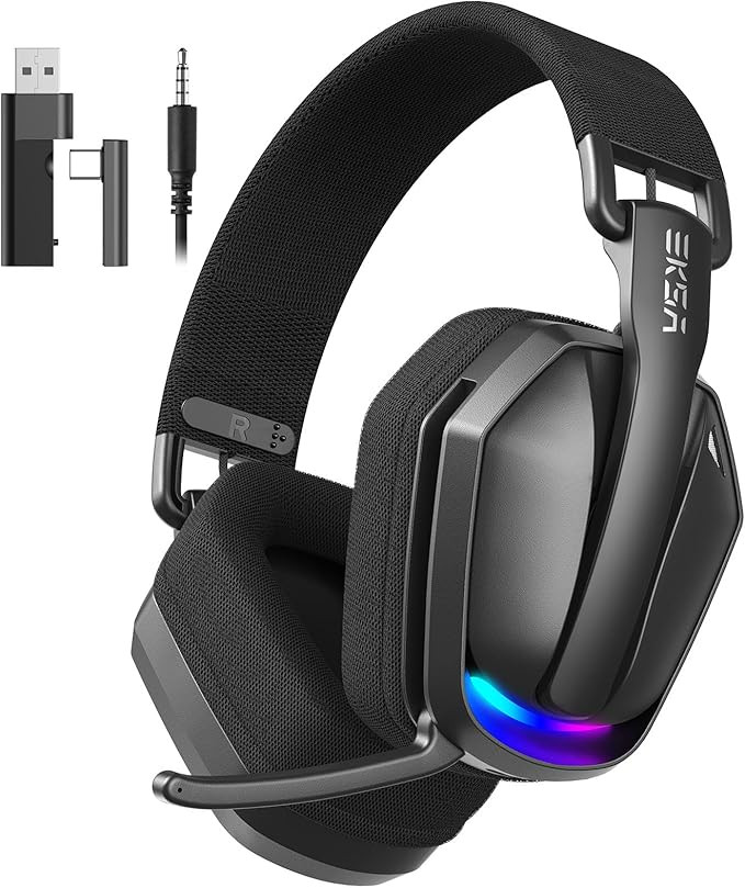 EKSA 2.4GHz Wireless Gaming Headset for PS5/PS4, PC, Switch, Mac, Bluetooth 5.4 Gaming Headphones... | Amazon (US)