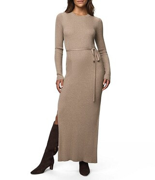 Splendid Georgie Knit Round Neck Long Sleeve A-Line Maxi Dress | Dillard's | Dillard's