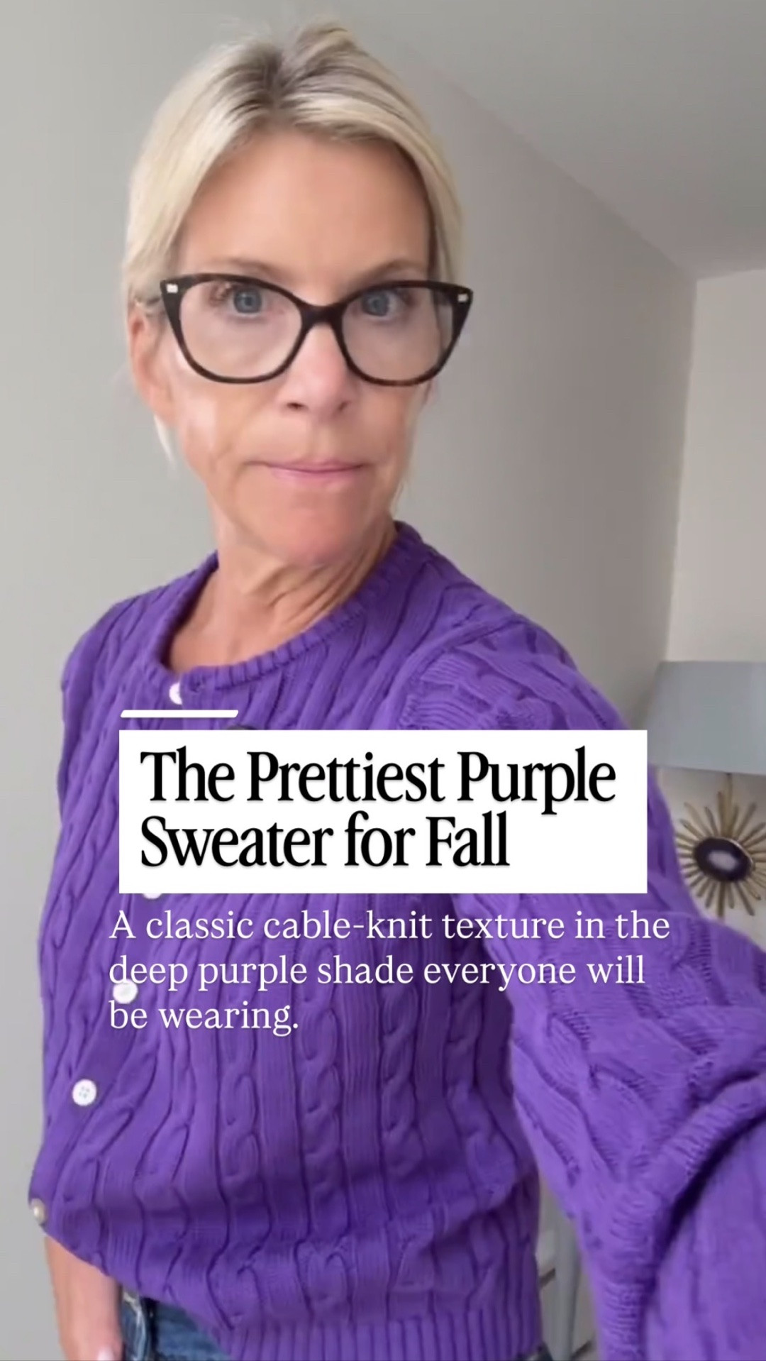 Deep purple is the color of the season! 💜 This little cable-knit sweater is such a fun way to wear it with wide-leg jeans, and if your kids go to Northwestern, you definitely need this one!

👩‍💻 LTK PRO TIPS
❤️ Heart = Support my posts ;-)
🔖 Save = Get sale & restock alerts for the things you love!
📋 Lists = Keep favorites organized (List ideas: Christmas, Birthdays, and Vacations!)
📲 Share = Send lists and products to a friend (or your daughters like me).
💬 Comment = Ask me anything, and I’ll answer. ;-)

#LTKootd #LTKSeasonal #LTKOver40