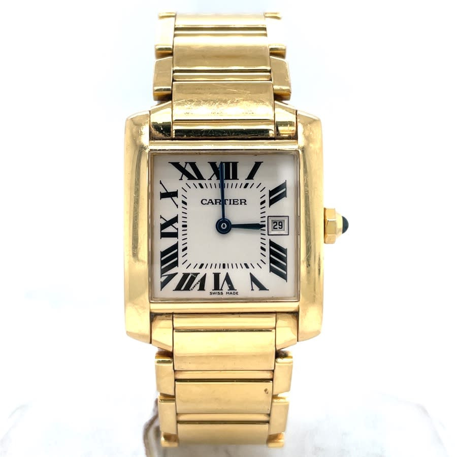 Pre-owned Cartier Tank Francaise Quartz Silver Dial Ladies Watch W50014N2 | Jomashop.com & JomaDeals.com
