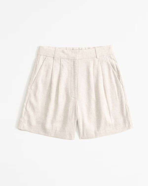 Women's A&F Sloane Tailored Linen-Blend Short | Women's New Arrivals | Abercrombie.com | Abercrombie & Fitch (US)