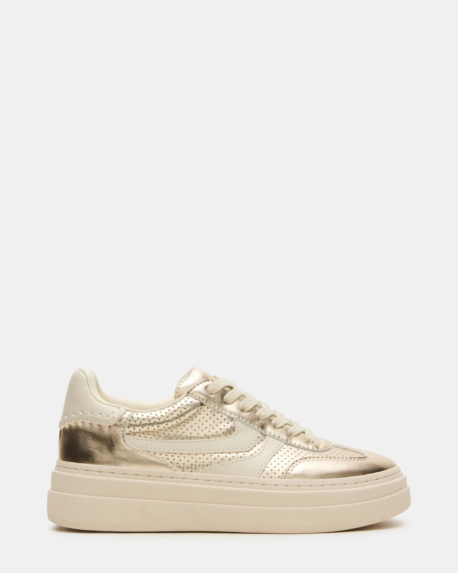 DODGE Perforated Champagne Multi Low-Top Platform Sneaker | Women's Sneakers | Steve Madden (US)