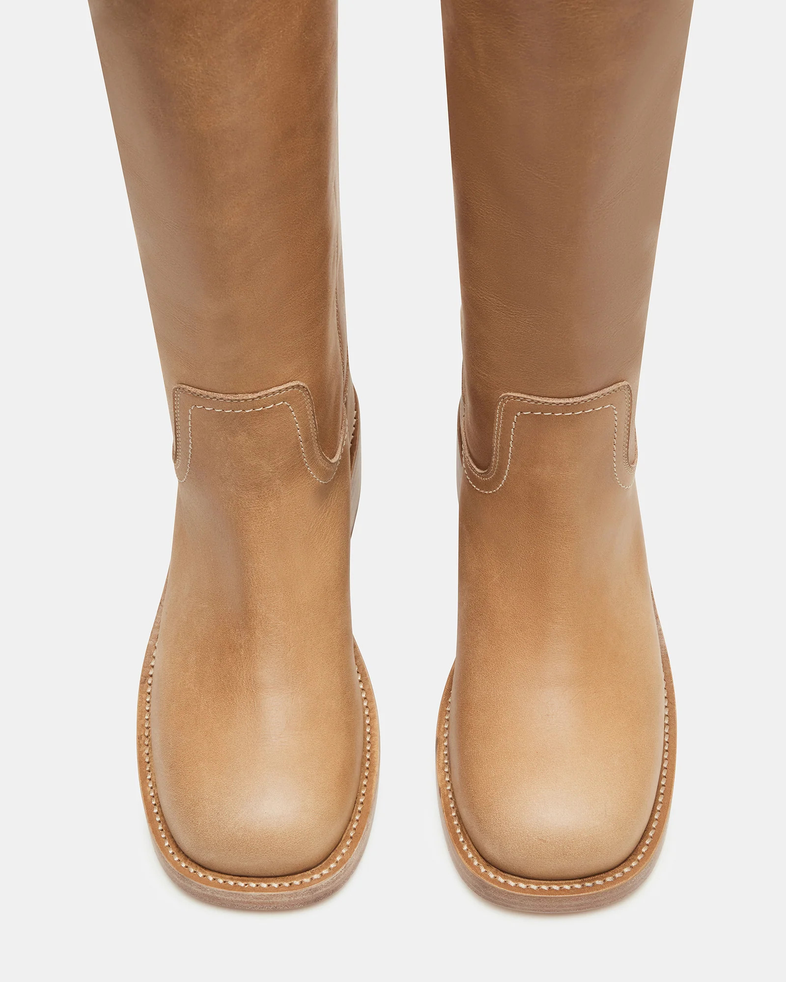 RIGGSS Tan Leather | Knee High Boot | Women's Designer Shoes | Steve Madden (Canada)